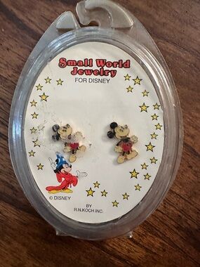 Small World Jewelry Disney Mickey Mouse Earrings - Black, Red, Gold